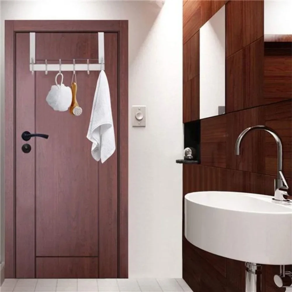 Over The Door Hooks, Stainless Steel Heavy Duty Over Door Hanger Holder Coat Hat - Picture 6 of 7